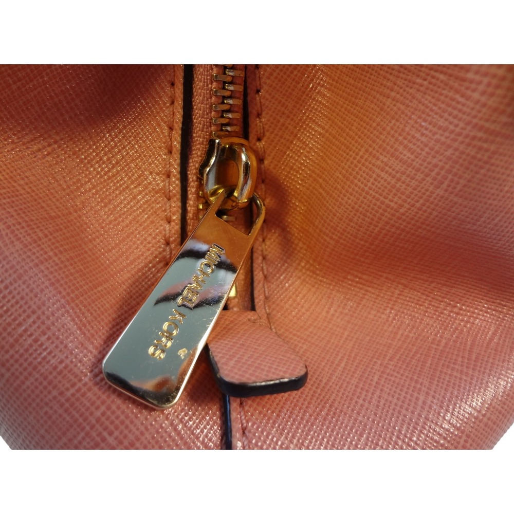 Michael Kors Savannah Large Orange Leather Tote Shoulder Bag Crossbody Handbag - Picture 6 of 11